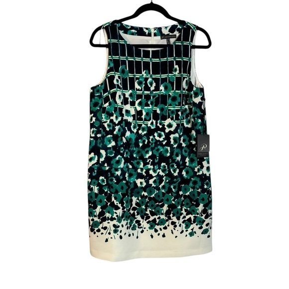 Adrianna Papell Dresses & Skirts - Adrianna Papell Business Sleeveless Printed Crepe Floral Shift Dress Size 10